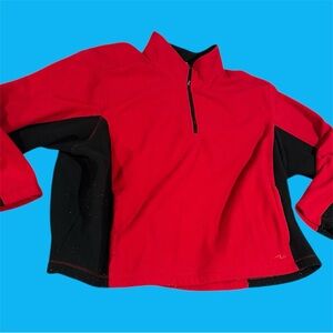 Heavy Duty Red & Black Fleece Quarterzip 3XL